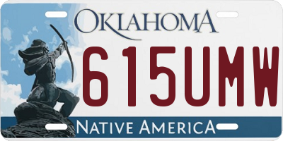 OK license plate 615UMW