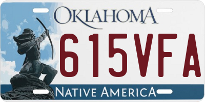 OK license plate 615VFA