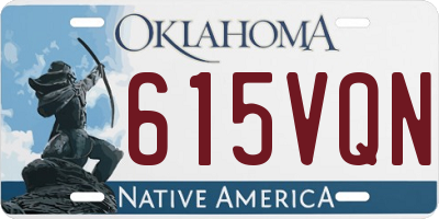 OK license plate 615VQN