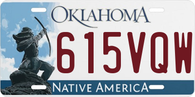 OK license plate 615VQW