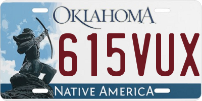 OK license plate 615VUX
