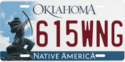 OK license plate 615WNG