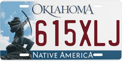 OK license plate 615XLJ