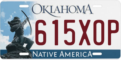 OK license plate 615XOP