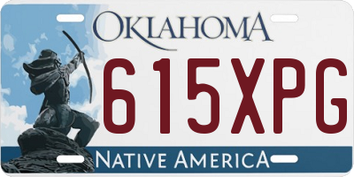 OK license plate 615XPG