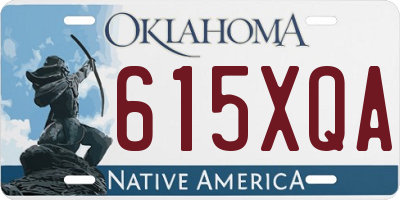 OK license plate 615XQA