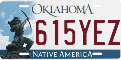 OK license plate 615YEZ