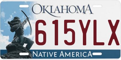OK license plate 615YLX