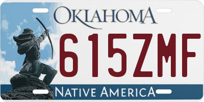 OK license plate 615ZMF