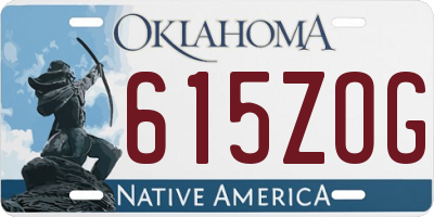 OK license plate 615ZOG