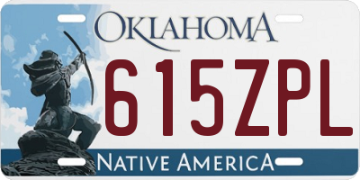 OK license plate 615ZPL