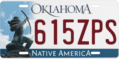 OK license plate 615ZPS