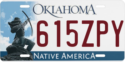 OK license plate 615ZPY