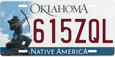 OK license plate 615ZQL