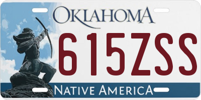 OK license plate 615ZSS