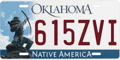 OK license plate 615ZVI