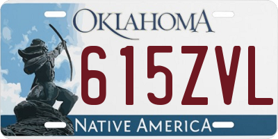 OK license plate 615ZVL