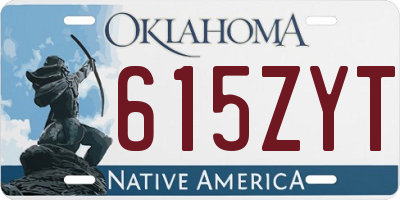 OK license plate 615ZYT