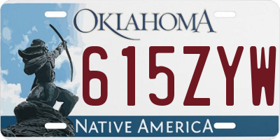 OK license plate 615ZYW