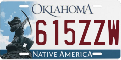 OK license plate 615ZZW