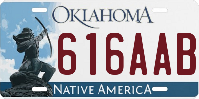 OK license plate 616AAB