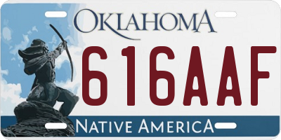 OK license plate 616AAF