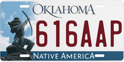 OK license plate 616AAP