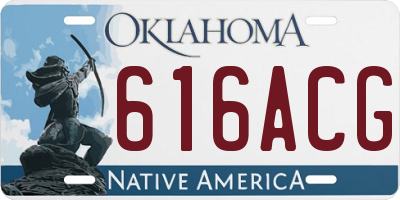 OK license plate 616ACG