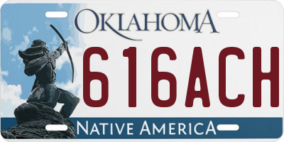 OK license plate 616ACH