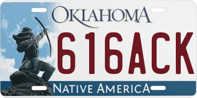 OK license plate 616ACK