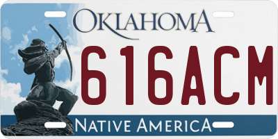 OK license plate 616ACM