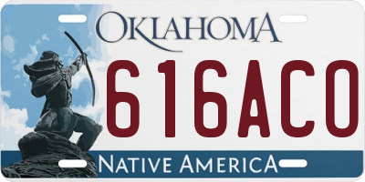 OK license plate 616ACO