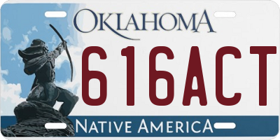 OK license plate 616ACT