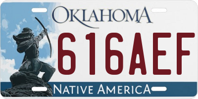 OK license plate 616AEF
