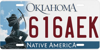 OK license plate 616AEK