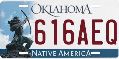 OK license plate 616AEQ