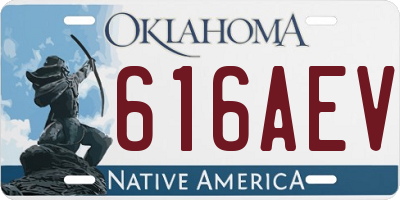 OK license plate 616AEV