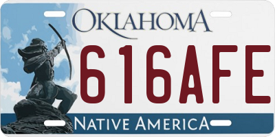 OK license plate 616AFE