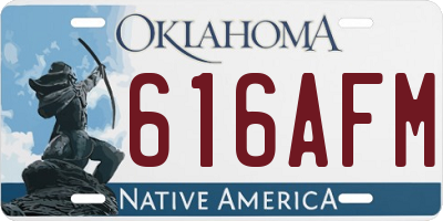 OK license plate 616AFM