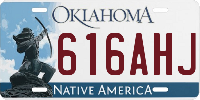 OK license plate 616AHJ