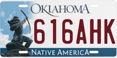 OK license plate 616AHK