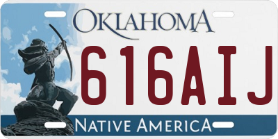 OK license plate 616AIJ