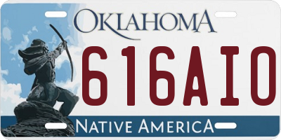 OK license plate 616AIO