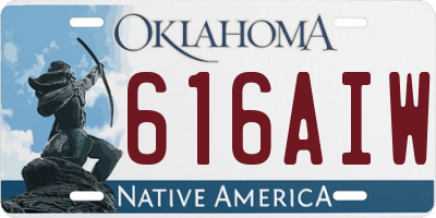OK license plate 616AIW