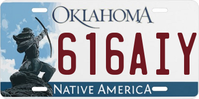 OK license plate 616AIY