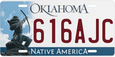 OK license plate 616AJC