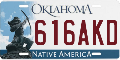 OK license plate 616AKD
