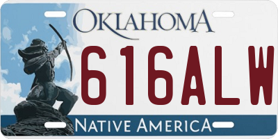 OK license plate 616ALW