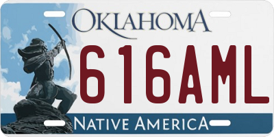 OK license plate 616AML