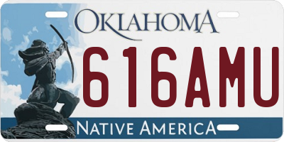 OK license plate 616AMU